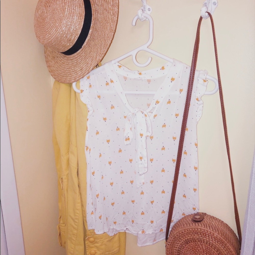 Fox print blouse